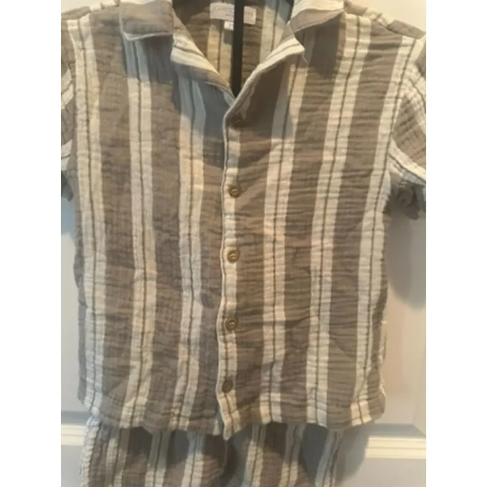 Grayson Mini Two Piece Outfit - Button Down Shirt & Shorts Size 5T